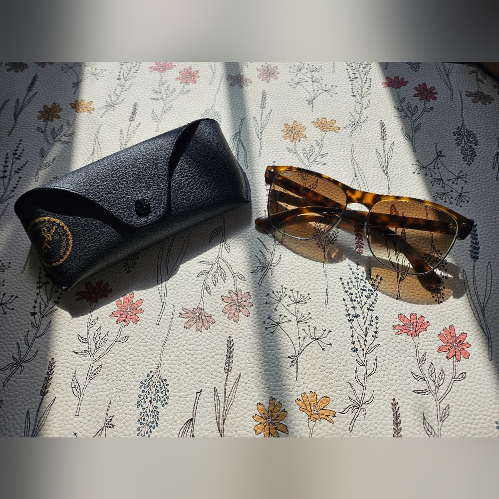 Tortoise Shell Sunglasses with Black Case